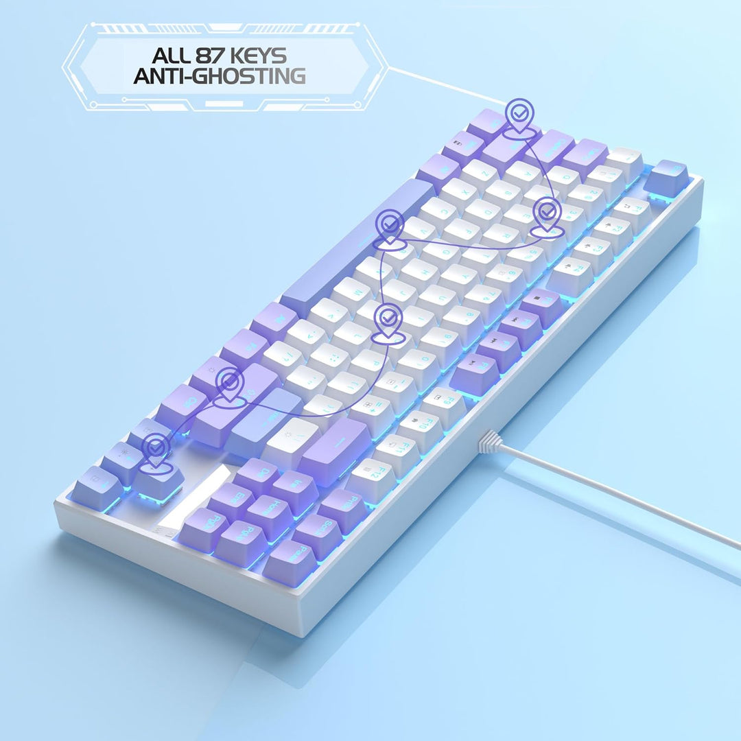 MageGee Teclado mecánico 75% para juegos, interruptor rojo, retroil...