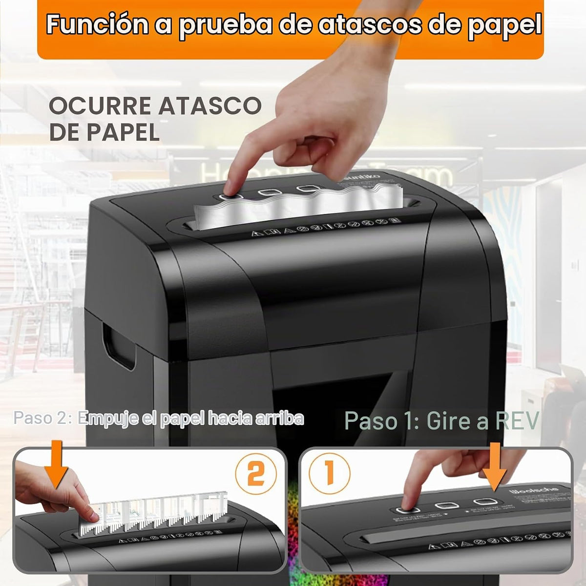 Suntiko Trituradora de papel P-4 de corte cruzado resistente de 18 hojas