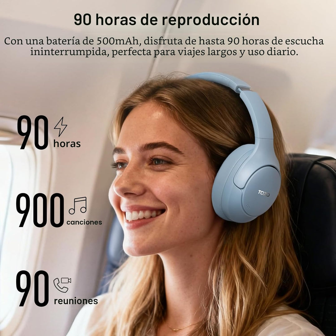 TOZO Auriculares híbridos HT3 con cancelación de ruido, batería de...