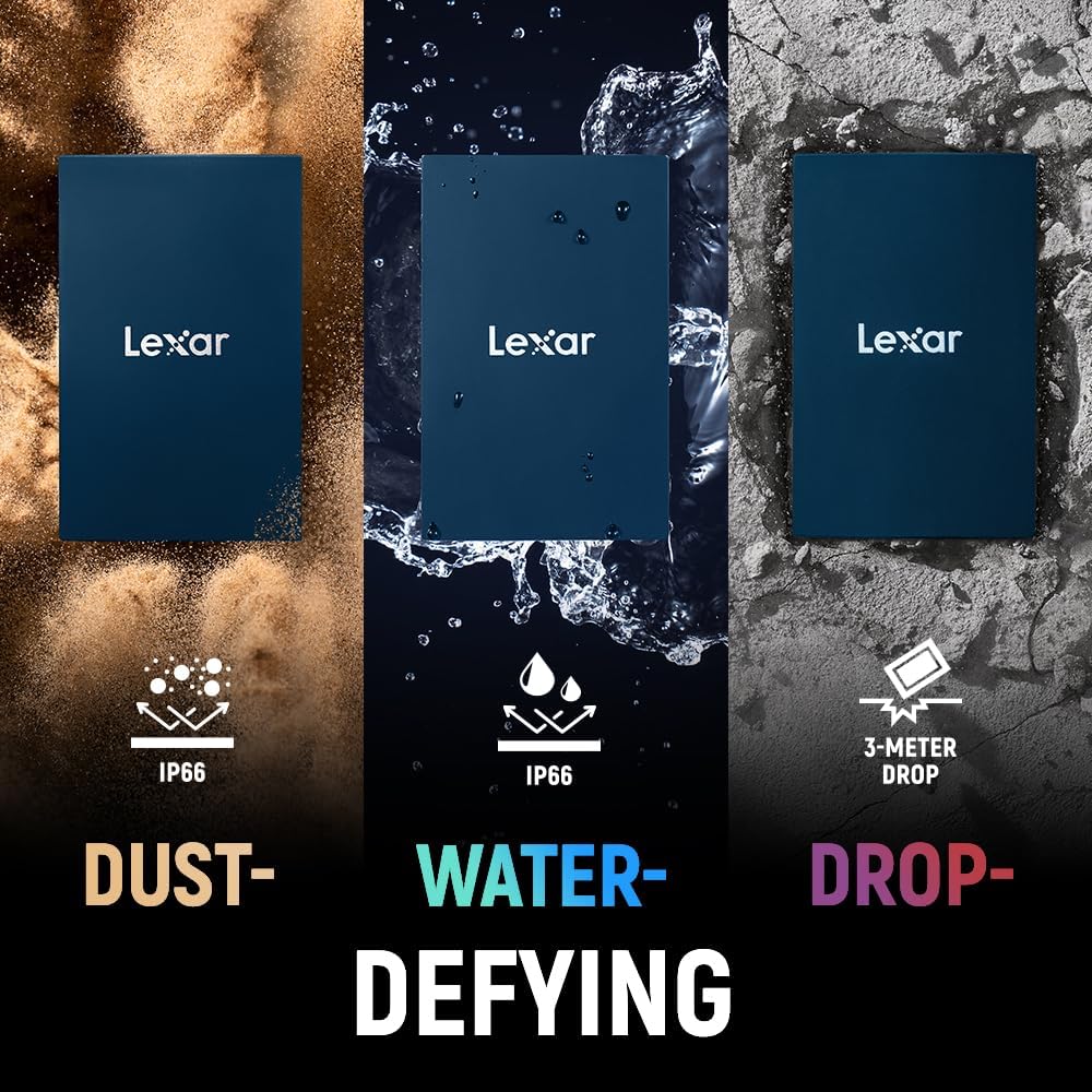 Lexar SSD portátil Armor 700 de 8 TB, hasta 2000 MB\/s, USB 3.2 Gen...
