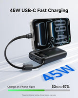Baseus Cargador portátil de 10000mAh 45W Power Bank y cargador de A...