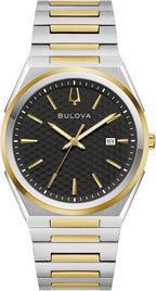 Reloj Bulova para Hombre Dress Classic de Cuarzo bicolor en Acero Inoxidable, Esfera con Patrón, 39 mm