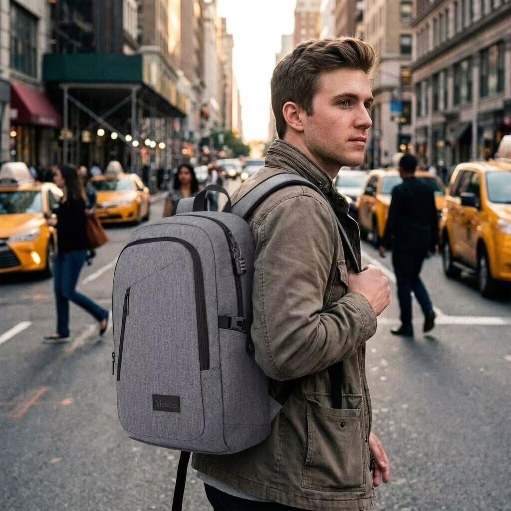 Mancro Mochila para Laptop de Viaje, Mochila Antirrobo para Laptop...