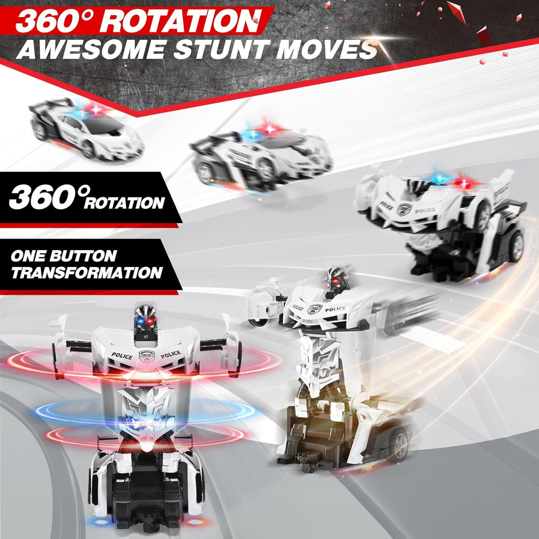 Coche Transformador de Control Remoto 2.4G, Juguete de Coche de Pol...