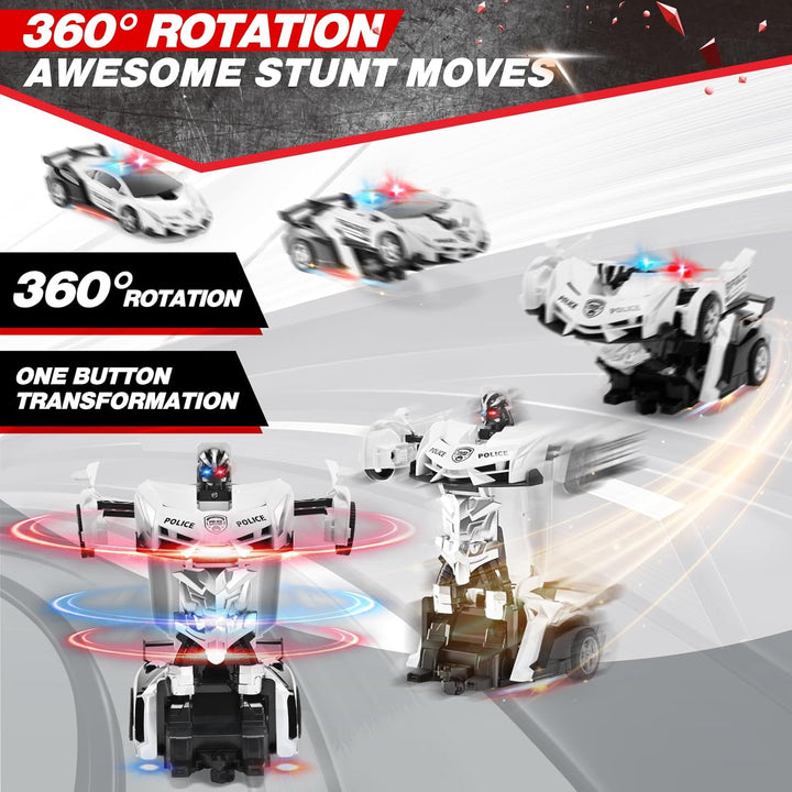 Coche Transformador de Control Remoto 2.4G, Juguete de Coche de Pol...