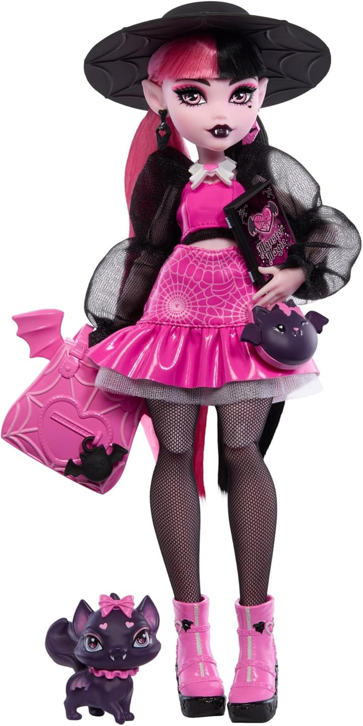 Muñeca Monster High Draculaura con Murciélago-Gato Mascota Conde Fa...
