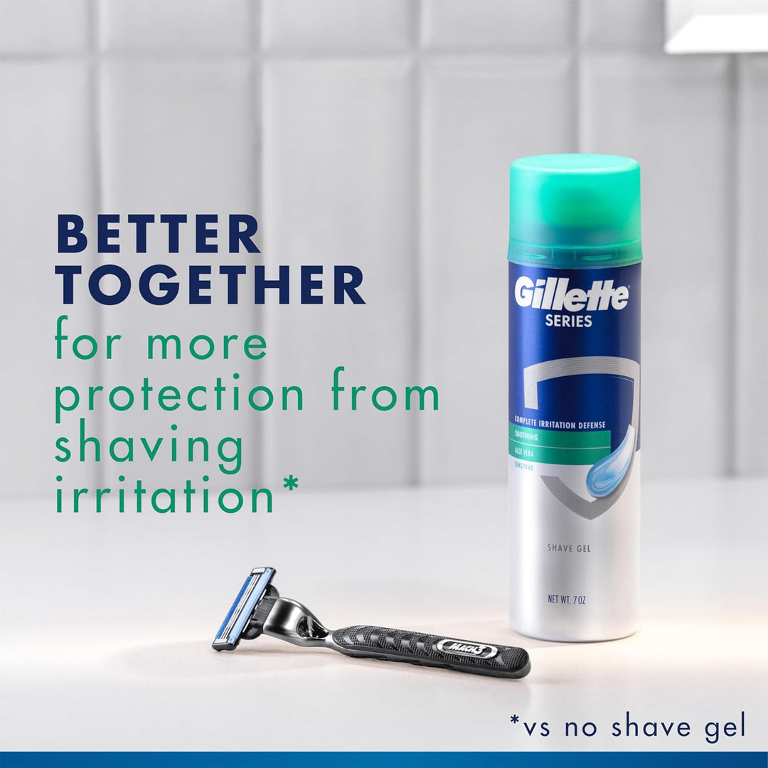 Gillette Series 3X Action Gel de Afeitado, Sensible, Paquete Doble,...