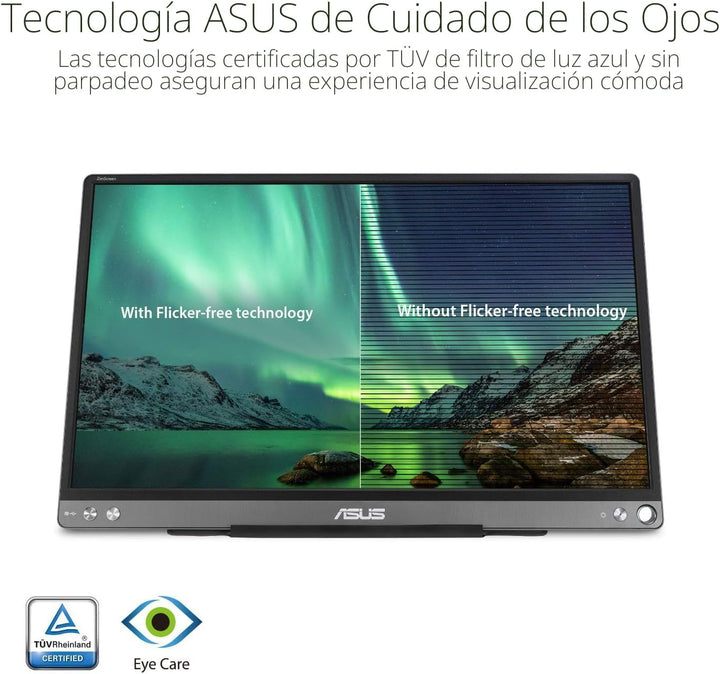 ASUS ZenScreen Monitor USB portátil de 15.6 pulgadas 1080P (MB16ACE...