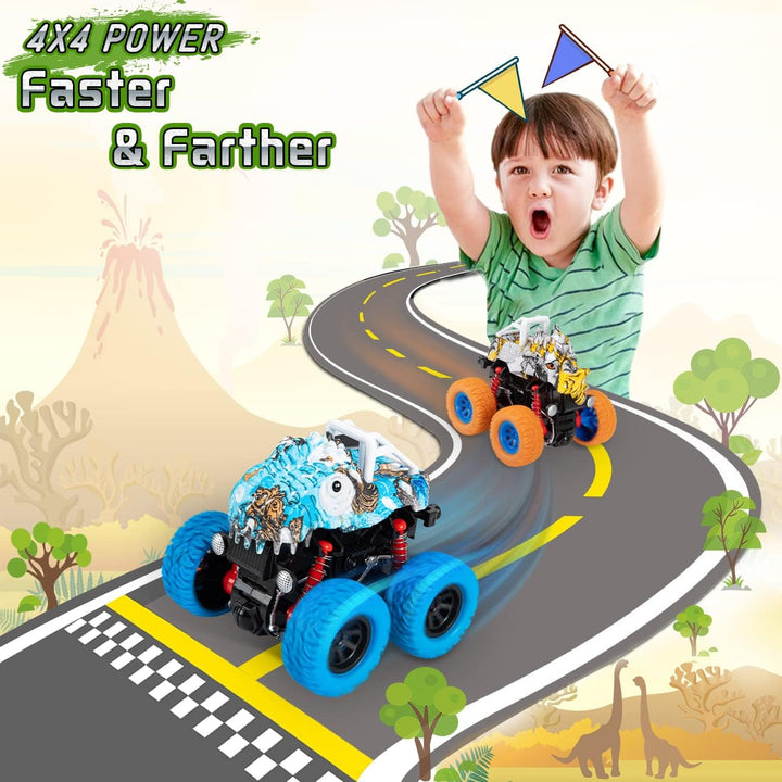 LODBY Camiones de Dinosaurios de Juguete para Niños de 3-5 Años, Ve...