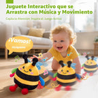 hahaland Juguete musical que rebota la abeja de la felpa que rebota durante