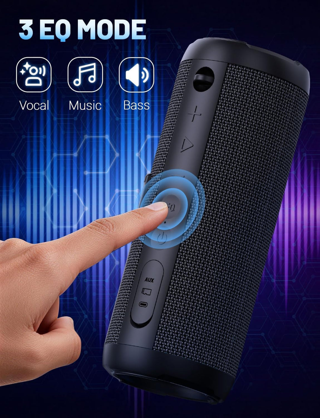 RIENOK - Bocina Bluetooth 5.3 portátil de 30W, emparejamiento dual,...