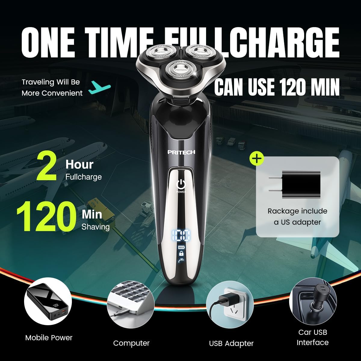Maquinilla de Afeitar Eléctrica para Hombres - Afeitadora Eléctrica...