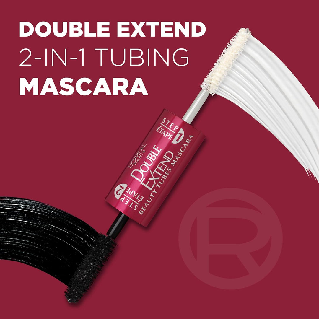 L'Oreal Paris Makeup Double Extend Tubing Mascara, máscara de 2...