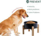 Cuenco de cerámica elevado y elevado para perros de razas pequeñas y medianas, cuenco de agua con soporte, plato de alimentación pesado antideslizante de 6 pulgadas, 3.6 tazas, 28.7 fl oz, 28