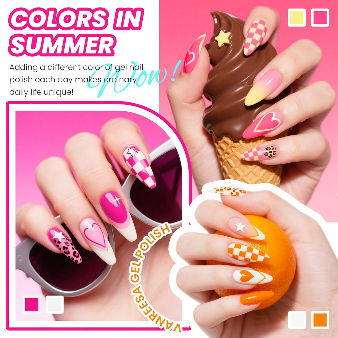 VANREESA Juego de 48 esmaltes de uñas de gel de 42 colores para pri...