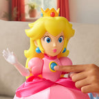 Super Mario Yours Truly, Princess Peach Figura de acción coleccionable de muñeca mide aproximadamente 12 pulgadas de alto, con 6 puntos de articulación, más de 25 citas de videojuegos, sonidos y