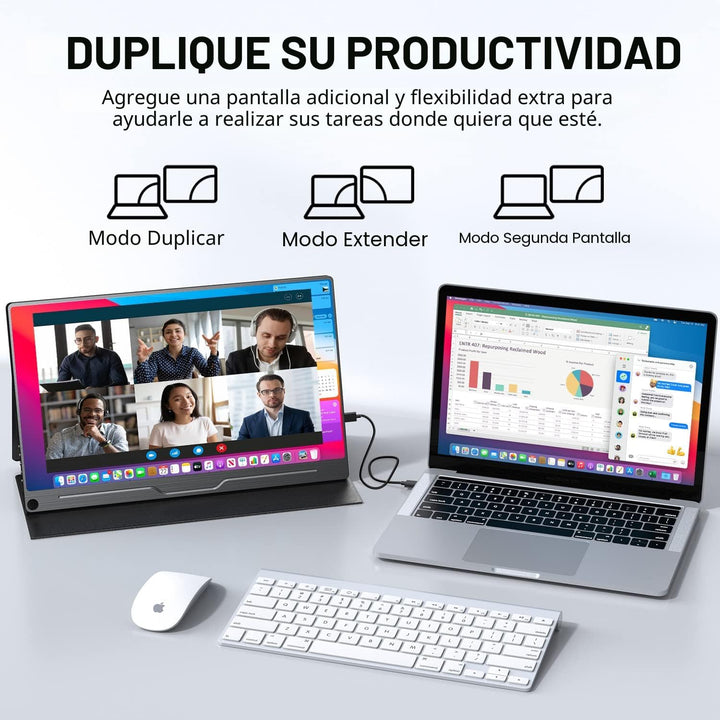 UPERFECT Monitor portátil, 15.6 pulgadas IPS HDR 1920 x 1080 FHD pa...