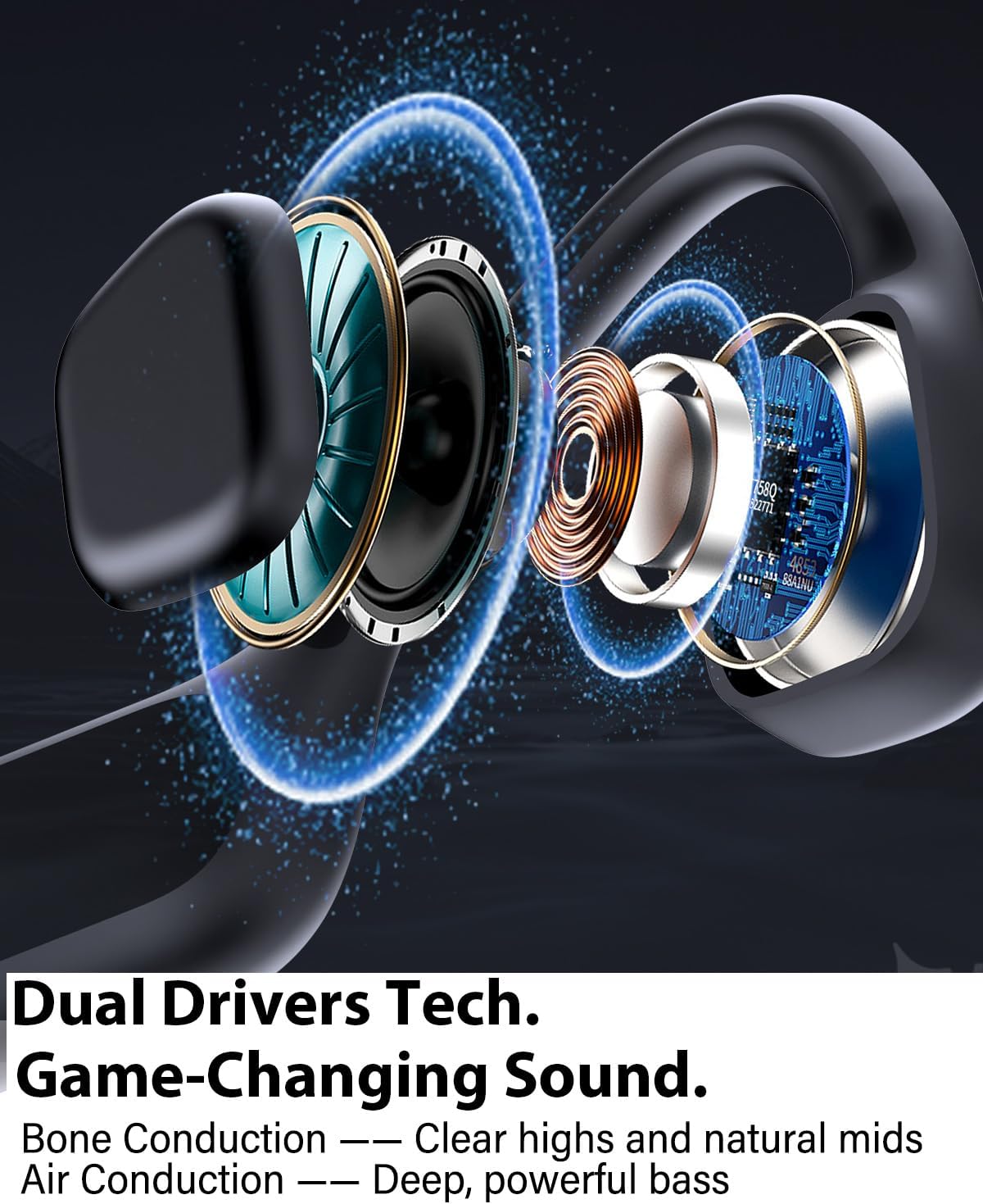 Auriculares de conducción ósea, auriculares de natación, auriculares de