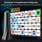 Antena de TV mejorada 2026 para Smart TV, antena digital para canales locales, antena de TV de rango de más de 3200 millas para interiores con señal de 360° más fuerte