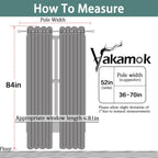 Yakamok - Paneles de cortina 100% opacas de 84 pulgadas, 52 pulgadas de