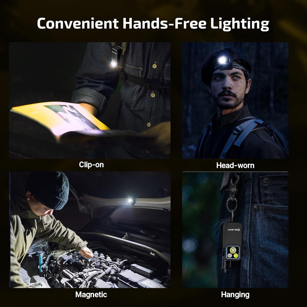 OLIGHT Oclip Pro - Linterna recargable EDC con clip, color negro