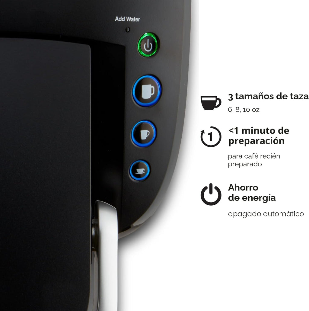 Keurig K-Compact - Cafetera de cápsulas K-Cup de una sola porción, con 3 tamaños de preparación, función Smart Start, depósito extraíble de 36 onzas, negro