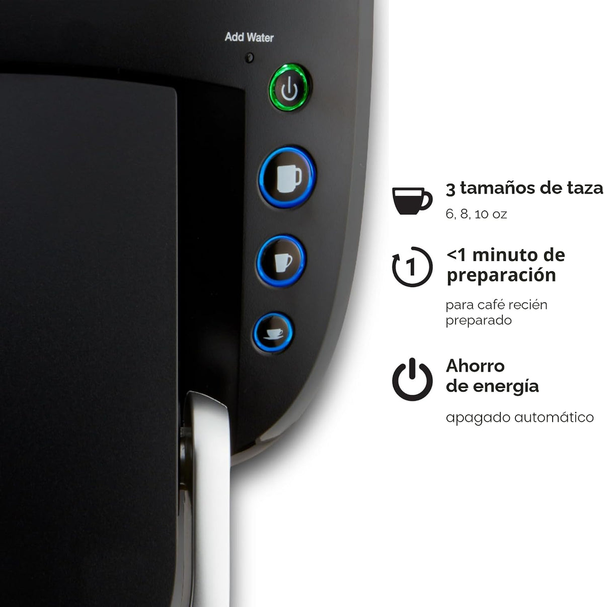 Keurig K-Compact - Cafetera de cápsulas K-Cup de una sola porción, con 3 tamaños de preparación, función Smart Start, depósito extraíble de 36 onzas, negro