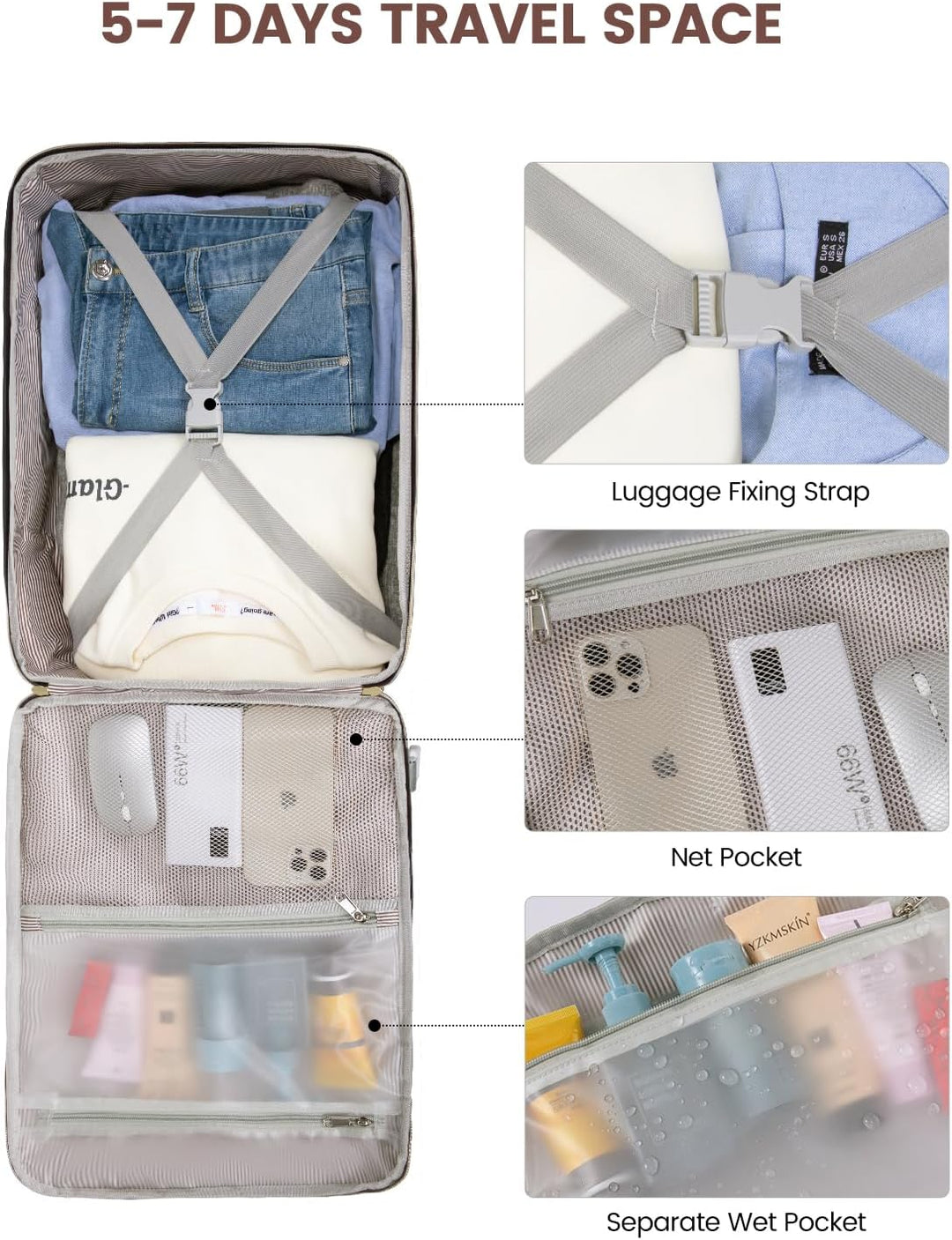 LOVEVOOK Mochila de viaje de 50 litros para mujeres y hombres, equi...