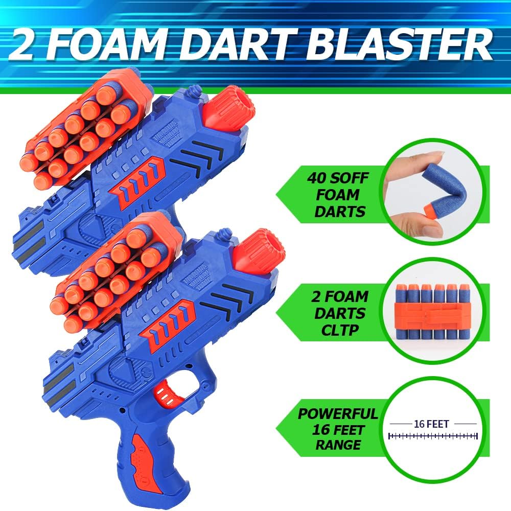 BAODLON Objetivos de disparo digitales con pistola de juguete de dardos de espuma, puntuación electrónica de reinicio automático de 4 objetivos, juguetes de juego de disparos, regalos para niños de 5