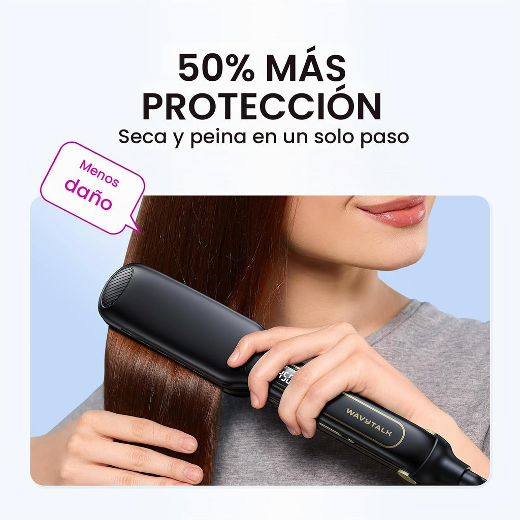 Wavytalk Blown Away onic Secador de pelo negro, plancha plana de 1.7 pulgadas de húmedo a recto