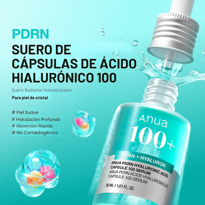Suero en Cápsula de Ácido Hialuronico PDRN de Anua, Suero Facial Ra...