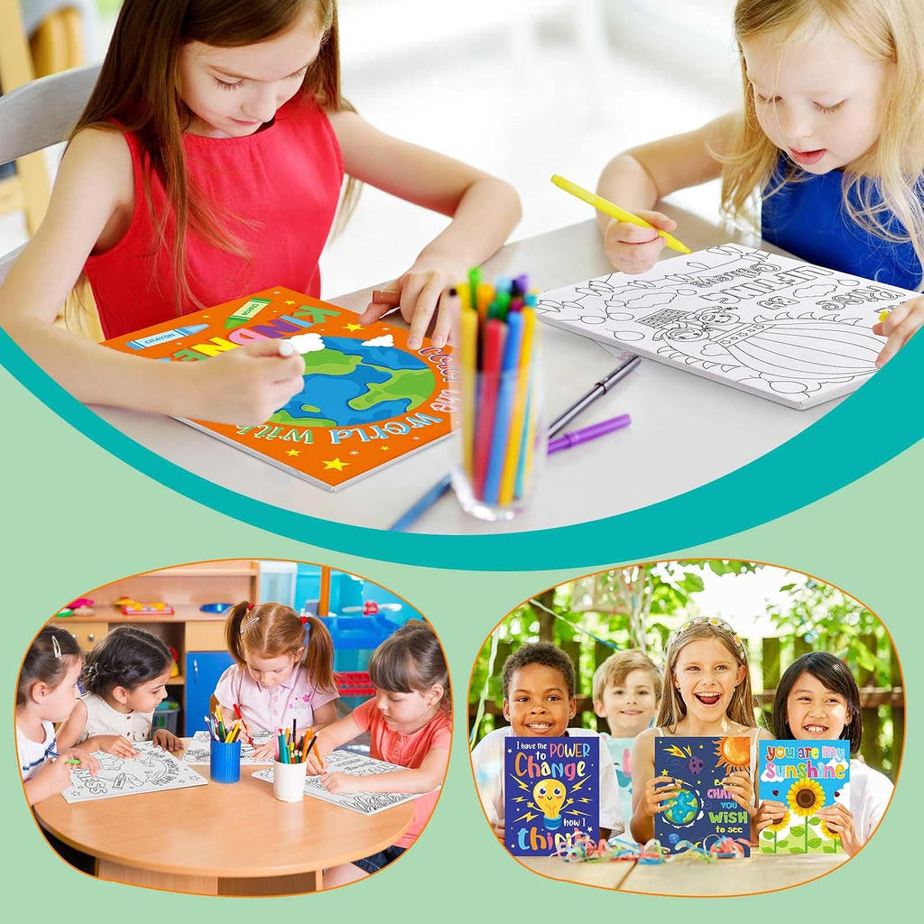 Ctosree - 12 lienzos predibujados para pintar niños de 8 x 10 pulgadas