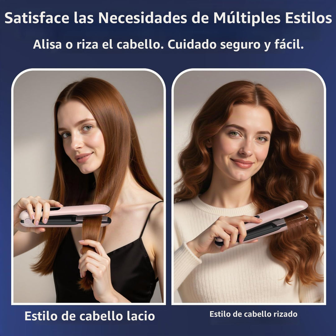 Curlix Alisador y rizador de pelo inalámbrico 2 en 1, incluye bolsa...