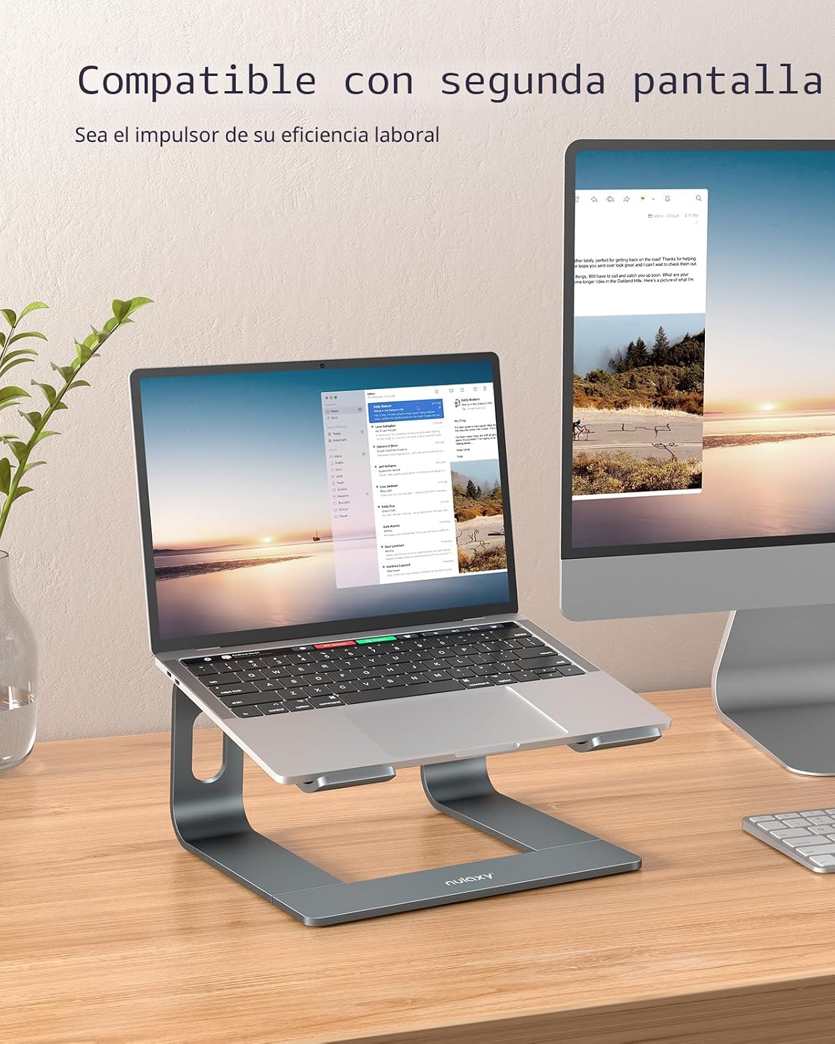Nulaxy Soporte completo de aluminio para laptop, soporte estable de...