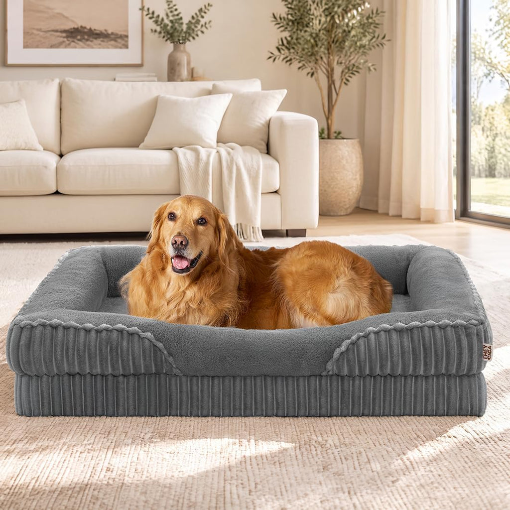EHEYCIGA Cama ortopédica XL para perros de 42 x 30 pulgadas, sofá de espuma