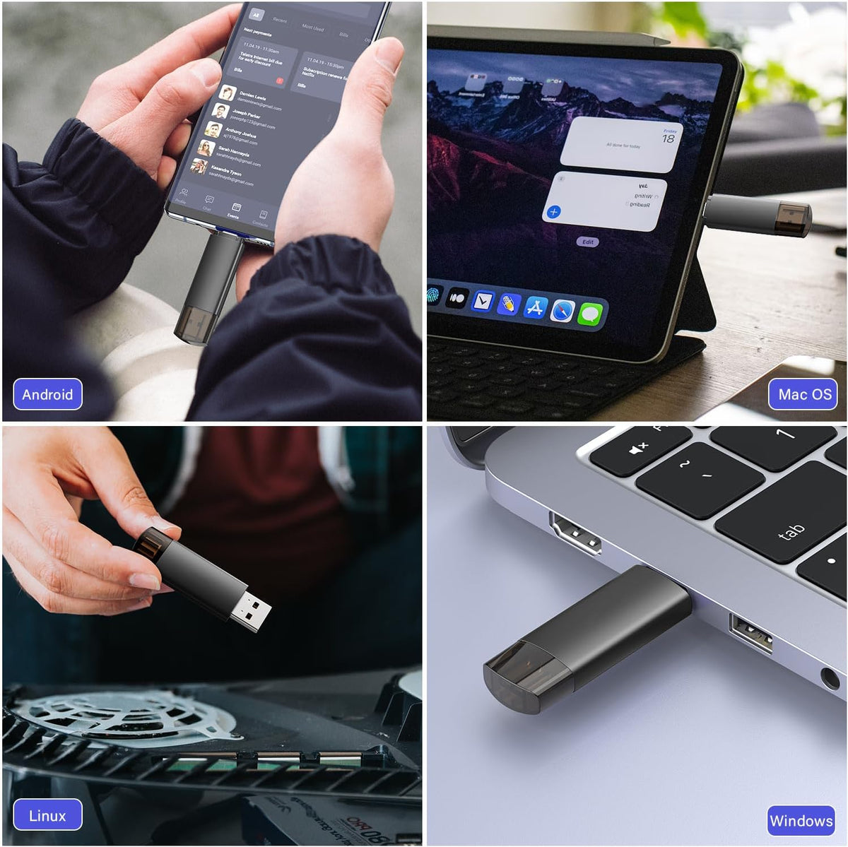 JOIOT Unidad flash USB C de 32 GB, unidad flash USB 3.0 dual tipo C...
