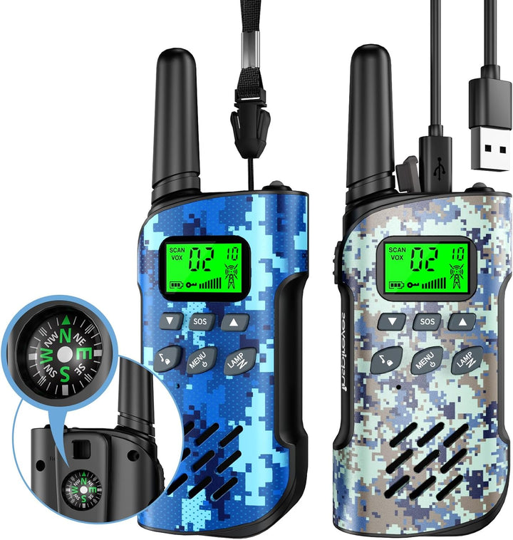 Inspireyes Walkie Talkies para niños recargables, juguetes para niñ...