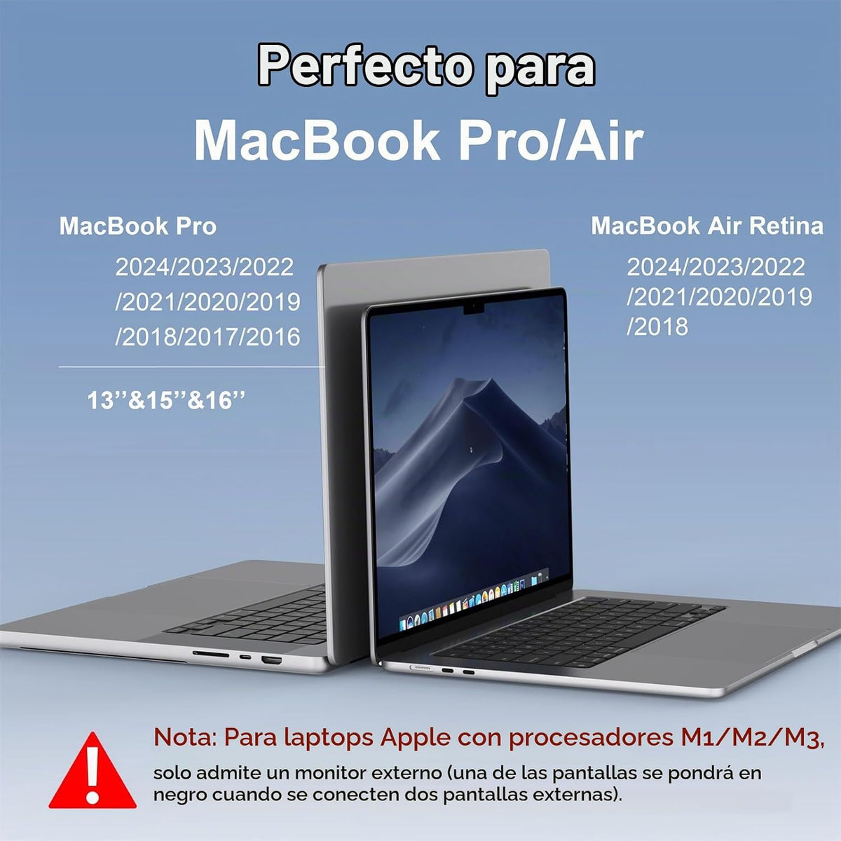 Estación de acoplamiento para MacBook Pro Air, estación de acoplamiento USB C de doble monitor, adaptador HDMI dual para Mac MacBook Pro con 2 HDMI (4K @60 Hz), 3 USB 3.0, lector de tarjetas SD TF y