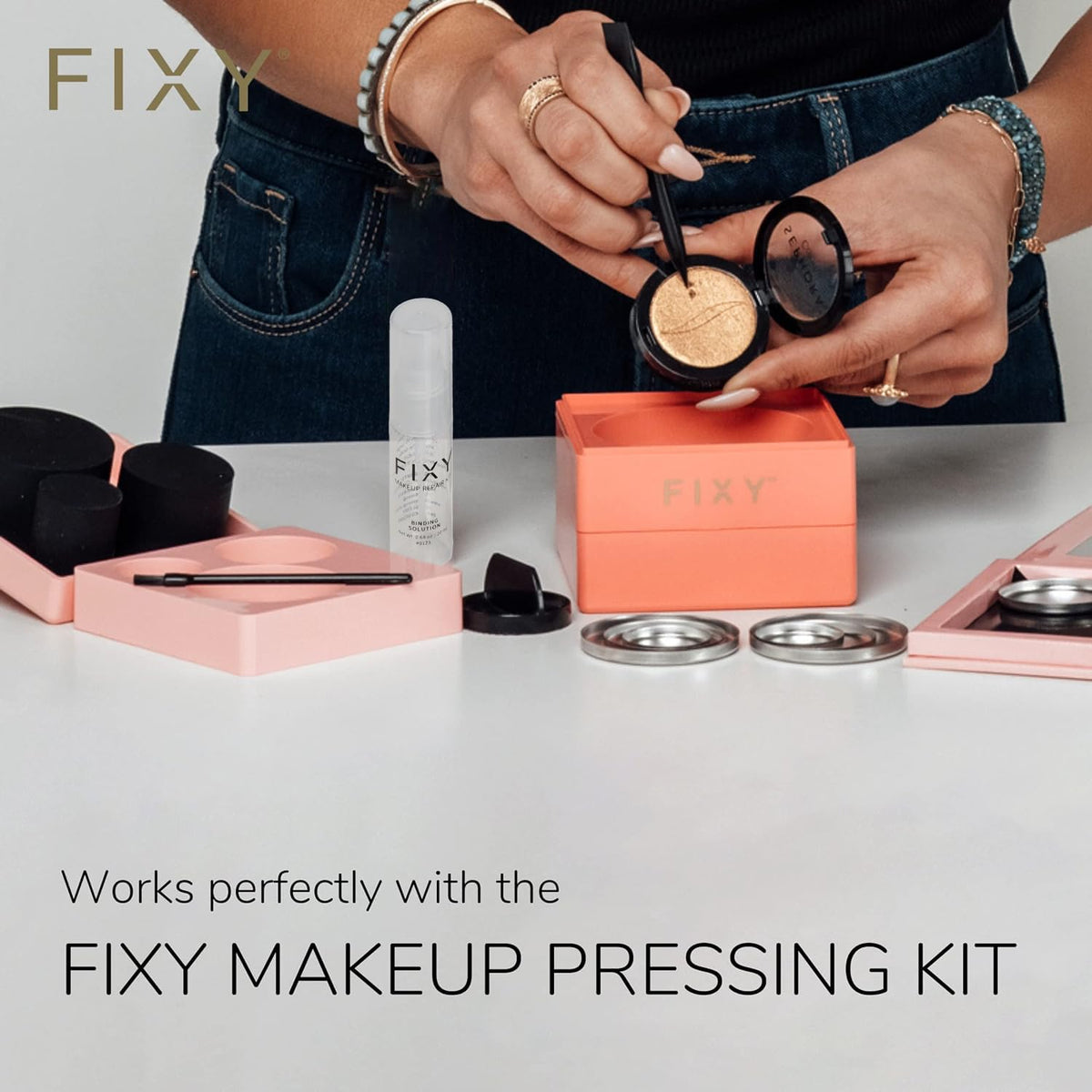 FIXY Kit de recarga de maquillaje definitivo: incluye 30 sartenes m...
