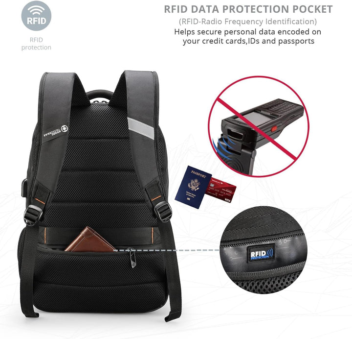 Mochila de viaje Swissdigital Design de 16 pulgadas para laptop, mo...
