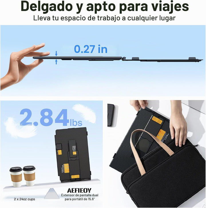 Extensor de pantalla para portátil mejorado, monitor portátil dual...