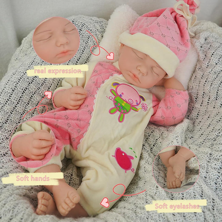 Muñeca Reborn de silicona de cuerpo completo para niña, de 18.5 pul...
