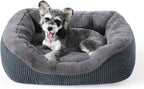 Cama para perros pequeños para perros pequeños, camas para gatos de interior, lavable, cama ortopédica para perros, cama cálida suave y calmante para cachorros, cama duradera para mascotas con parte inferior antideslizante S (20 x 19 x 6 pulgadas)