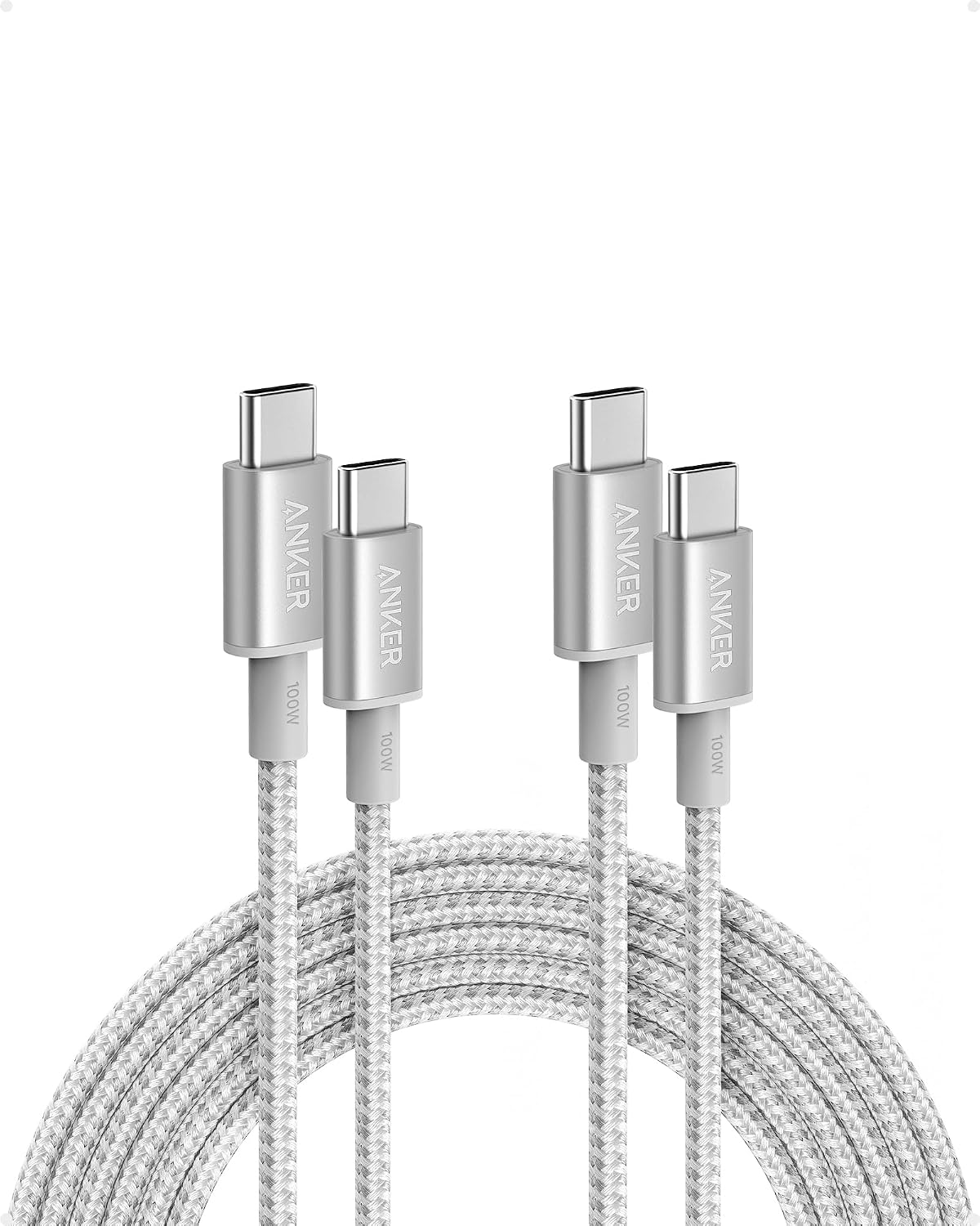 Anker Cable USB C a USB C, cable de carga rápida de 100 W (paquete de 2, 10
