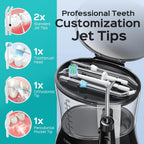 COSLUS E1 - Hilo dental eléctrico de agua, presión profesional 12, negro