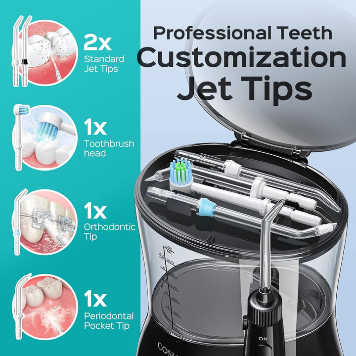 COSLUS E1 - Irrigador dental profesional para dientes: 12 ajustes d...