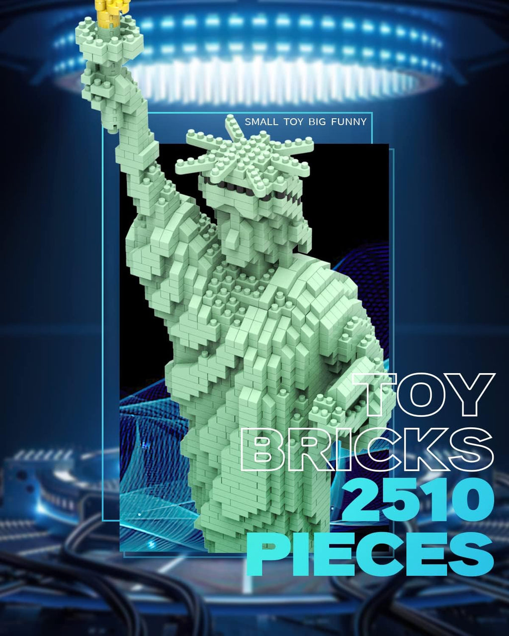 dOvOb Estatua de la Libertad Micro Mini Bloques Conjunto de Construcción (2510PCS) - Modelo Arquitectónico Juguetes