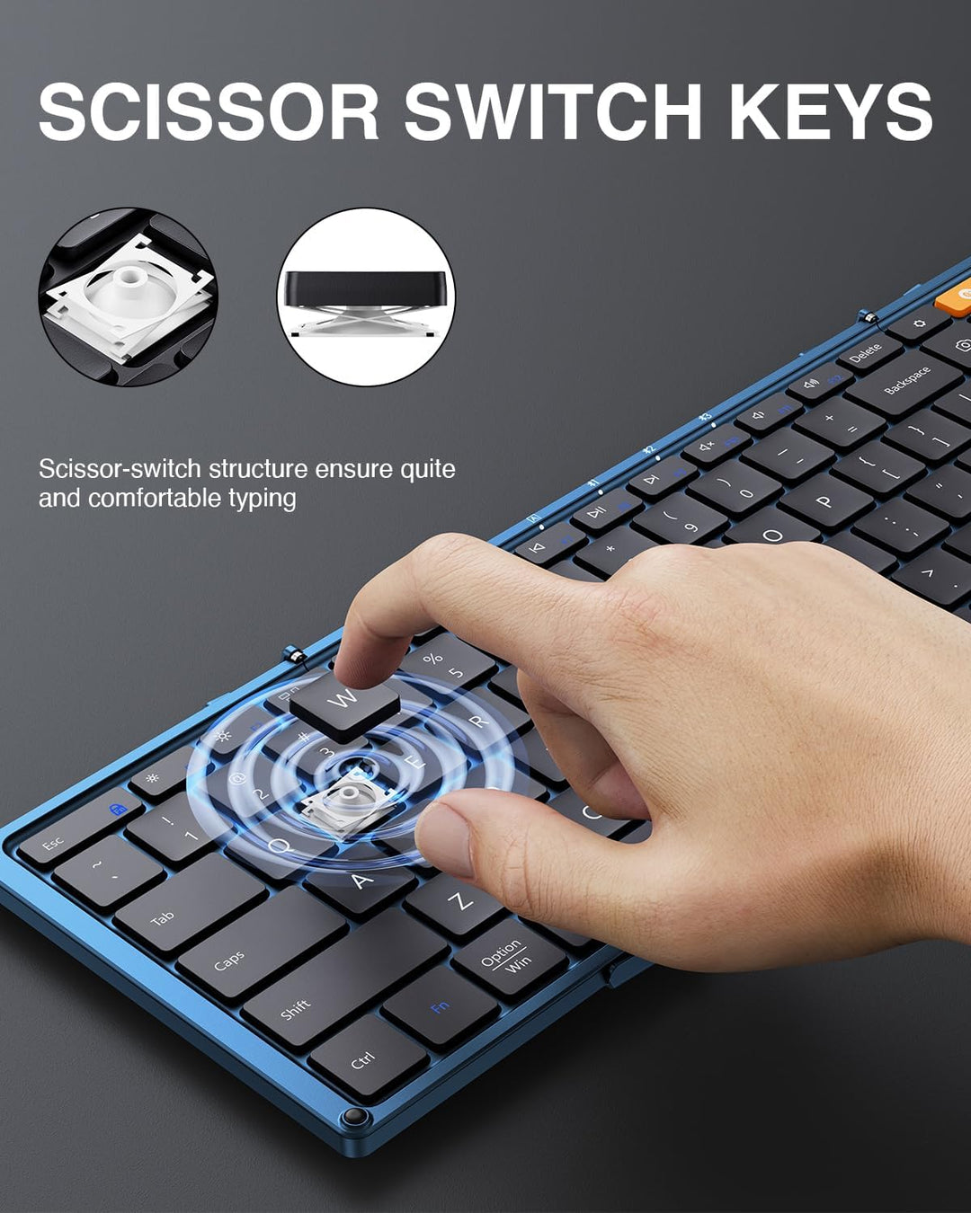 ProtoArc XK01 - Teclado Bluetooth plegable, teclado inalámbrico por...