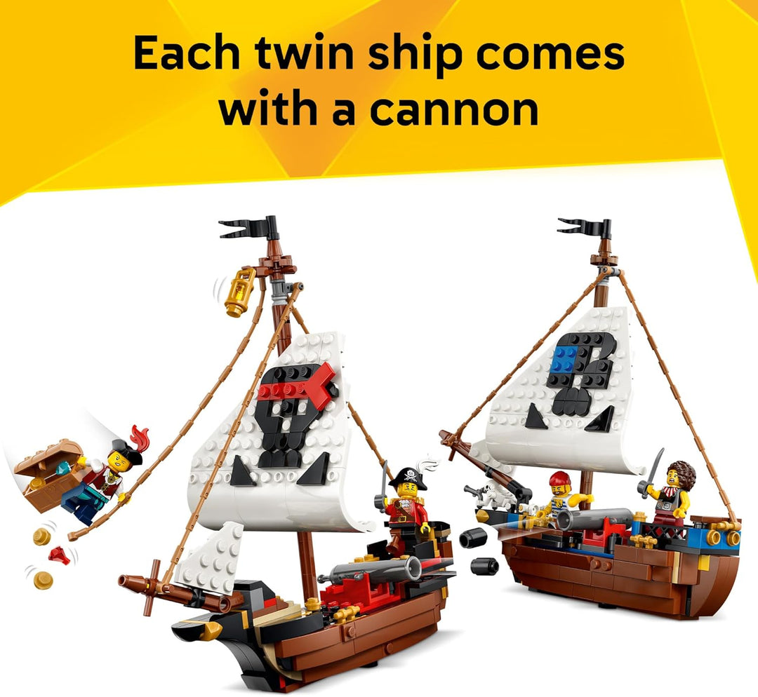 LEGO Creator 3 in 1 Iconic Pirate Ship Toy - Building Set for Boys...