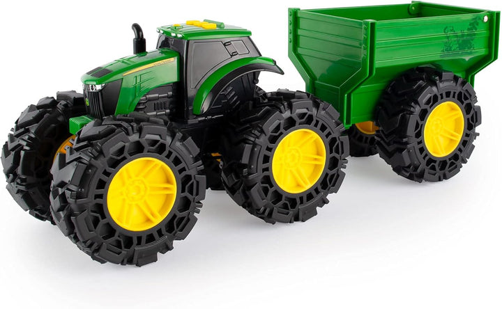 TOMY Monster Treads - John Deere Tractor Toy and Wagon -